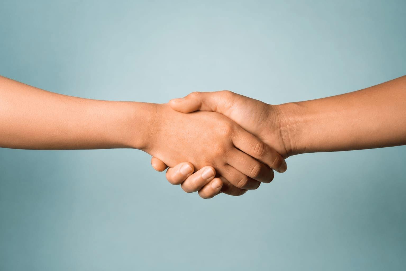 Professional handshake for social etiquette